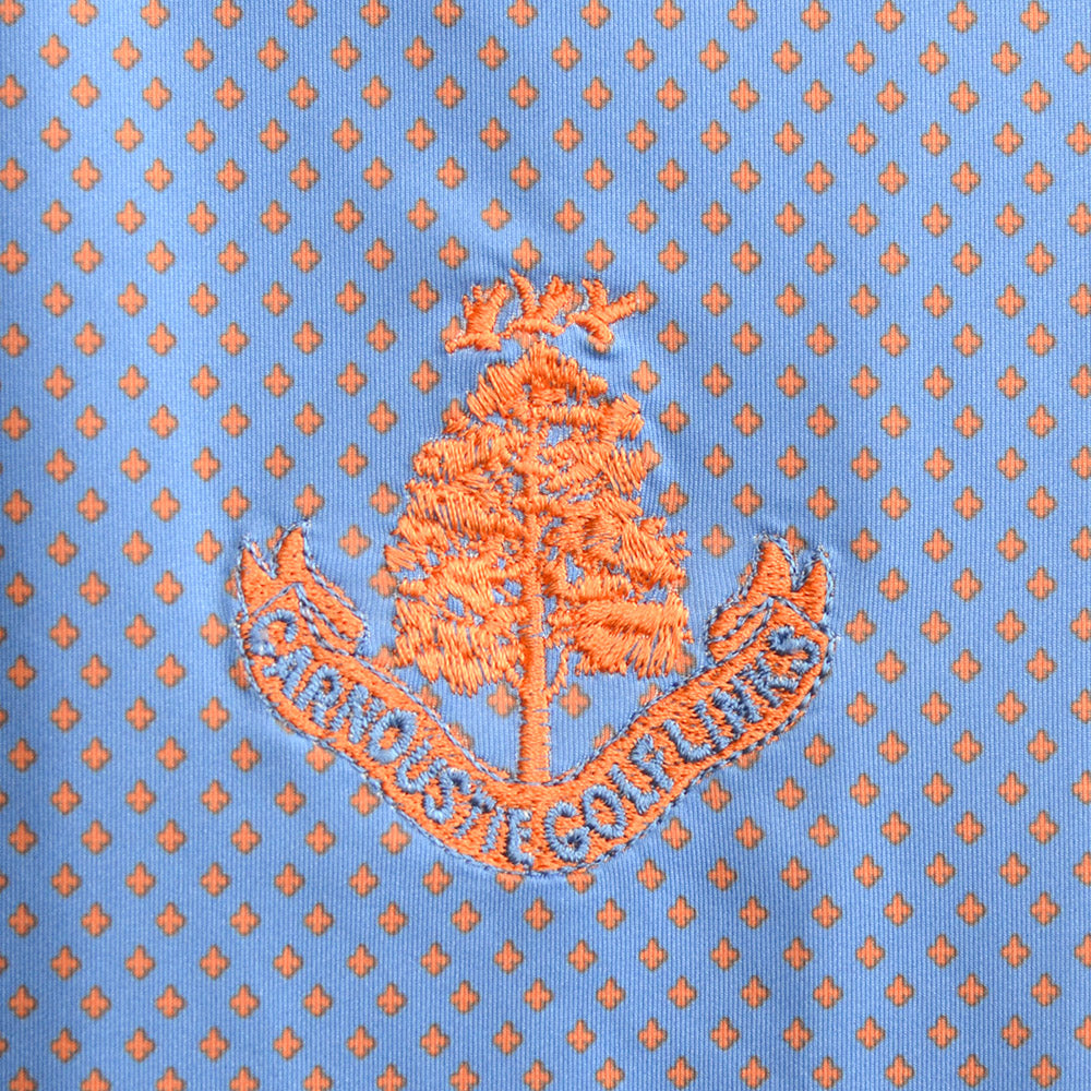 Byron Pattern Polo - Ultramarine/Clementine