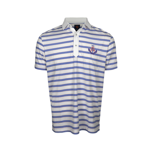 Peirre Performance Polo Shirt - White/Royal Multi
