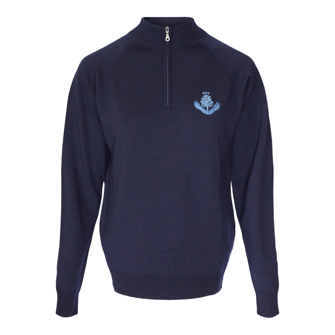 Merino Zip Neck Sweater - Navy