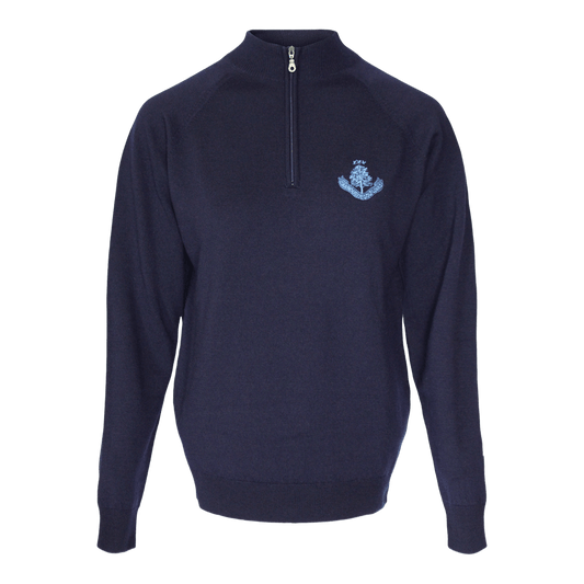 Merino Zip Neck Sweater - Navy